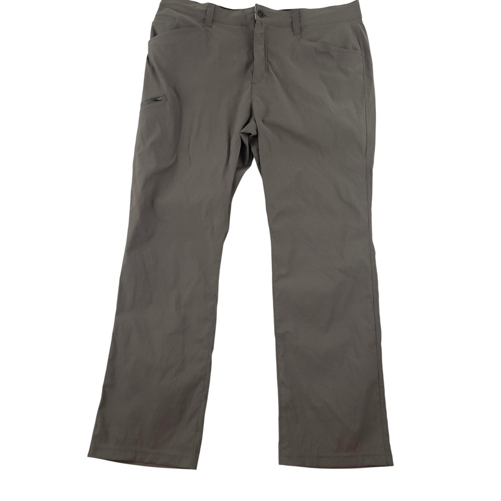 Orvis Tech Pants Mens 40x32 Brown Stretch Water Repellent Hiking Zip Pocket
